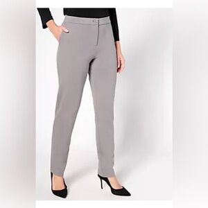 Susan Graver Women's Straight Leg Gray Pants